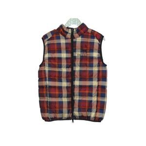 ECOALF Cardiff Vest Jacket Puffer Down Fill Primaloft Full Zip Tartan Plaid Logo